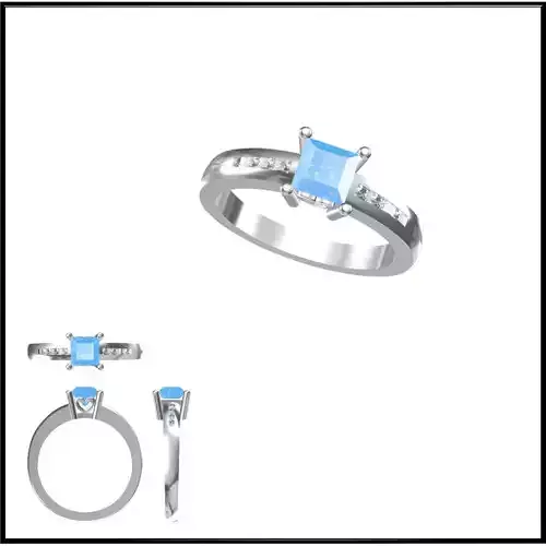 JCD Format Minimalist color stone rings jewelry cad