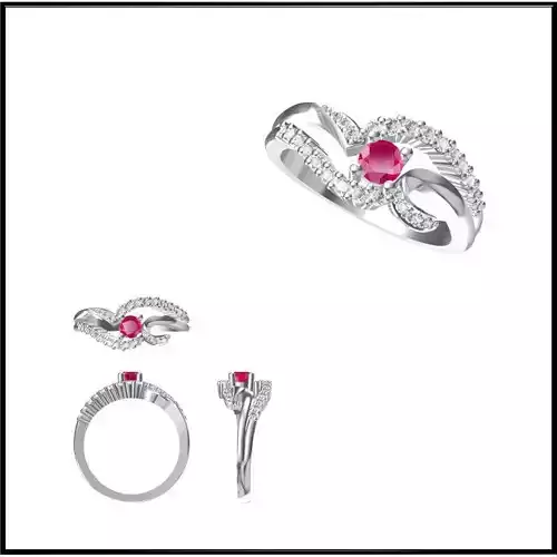 JCD Format Minimalist color stone rings jewellery cad design