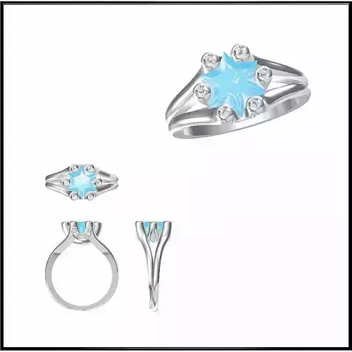 JCD Format Minimalist color stone rings files for sale