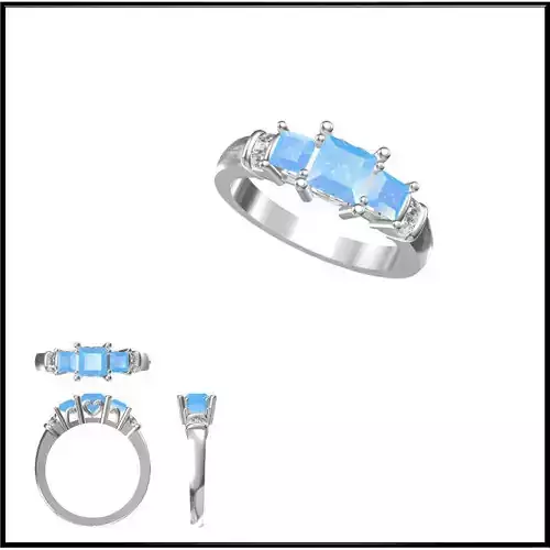 JCD Format Minimalist color stone rings jewelcad