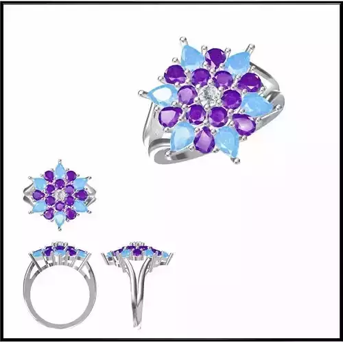 JCD Format Minimalist color stone rings cad ring design