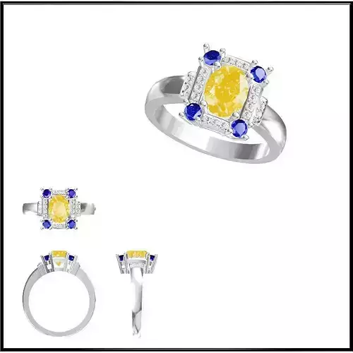 JCD Format Color stone rings jewelcad