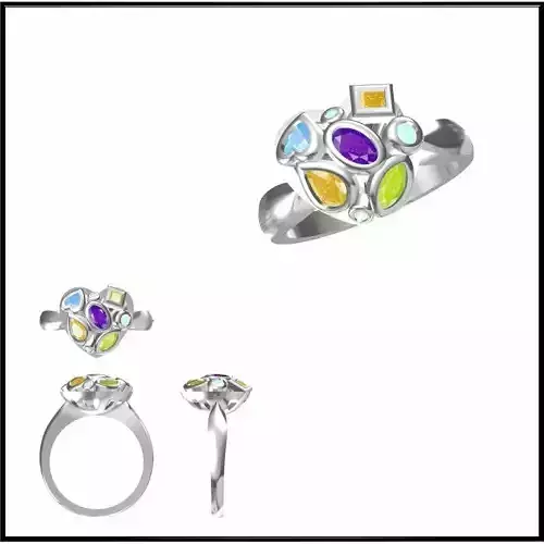 JCD Format Best color stone rings cad cam jewelry