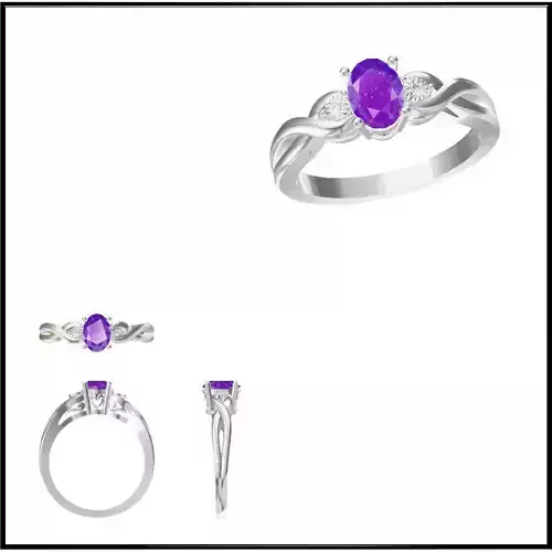 JCD Format  Aquamarine color stone ring wax files jewelry