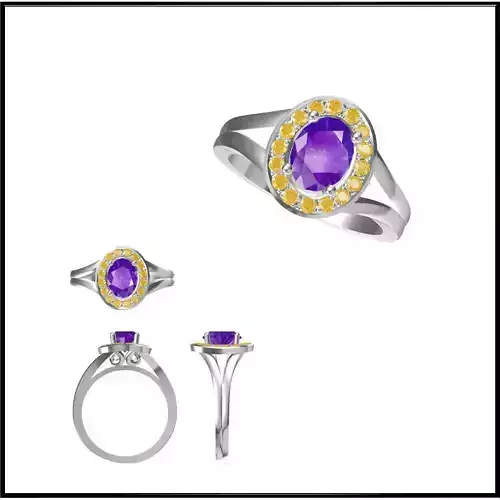 JCD Format Aquamarine color stone ring