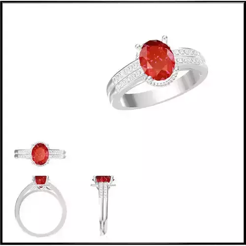 JCD Format  Aquamarine color stone ring jewelry cam