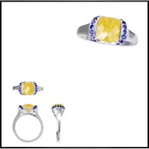 JCD Format  Aquamarine color stone ring jewelry cad institute