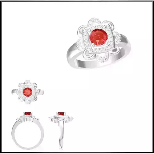 JCD Format  Aquamarine color stone ring