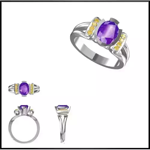 JCD Format  Aquamarine color stone ring autodesk jewelry design