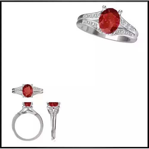 JCD Format Aquamarine color stone ring 3d cad jewelry design