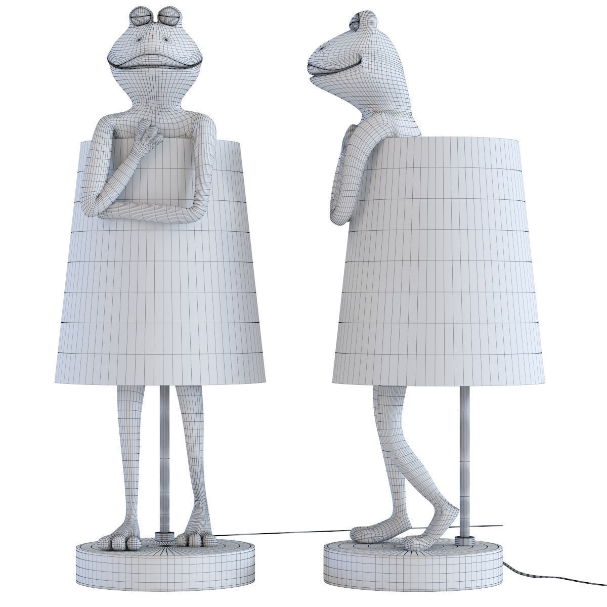 Table Lamp Animal Frog Grey 3D model | CGTrader