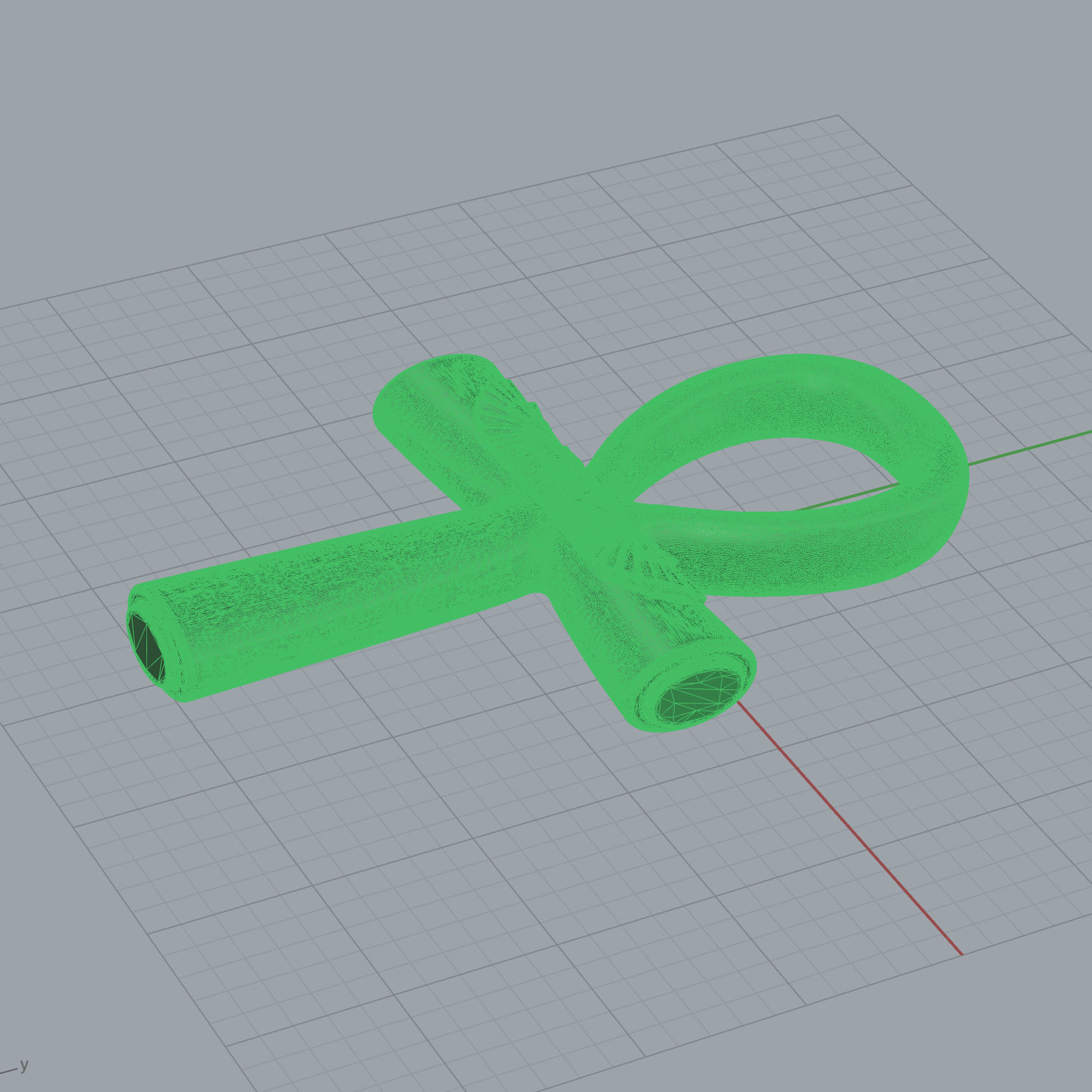 Ankh cross pendant 3D print model_16