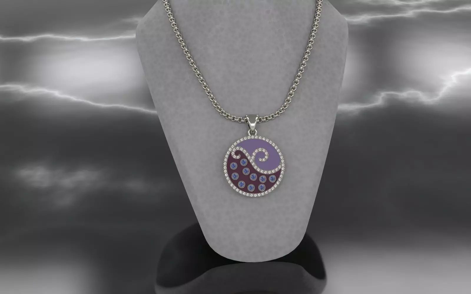 Pendant With Diamonds 3D print model