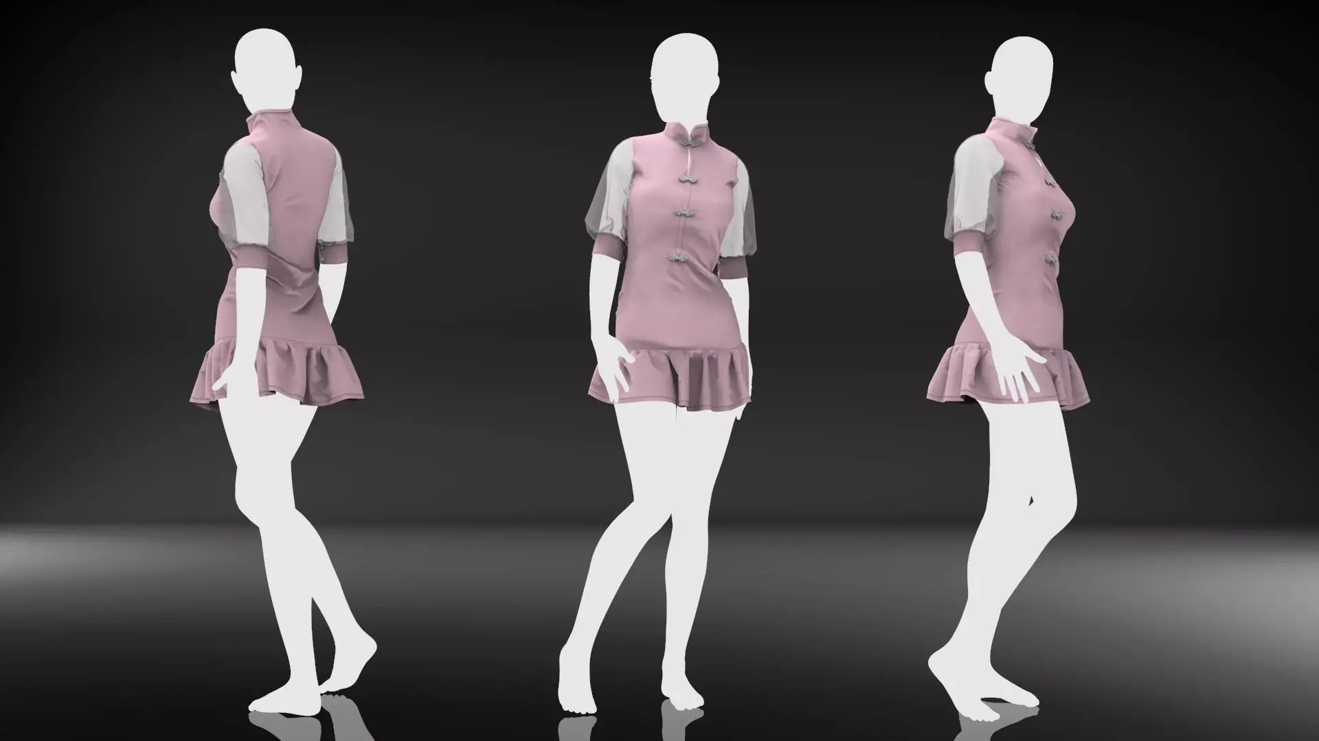 Female Fashion and Clothes - Vintage Pink 3D model_0