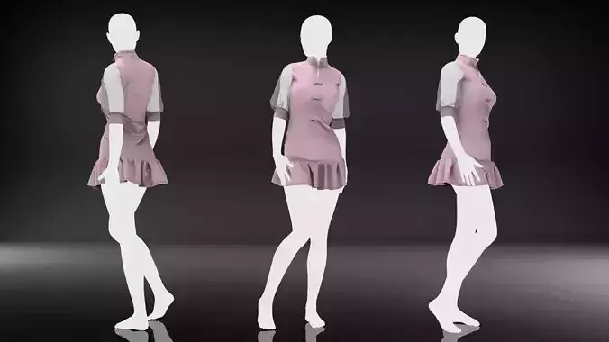 Female Fashion and Clothes - Vintage Pink 3D model