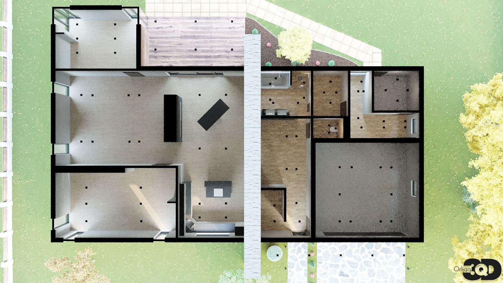 Modern House 02 3D model_7