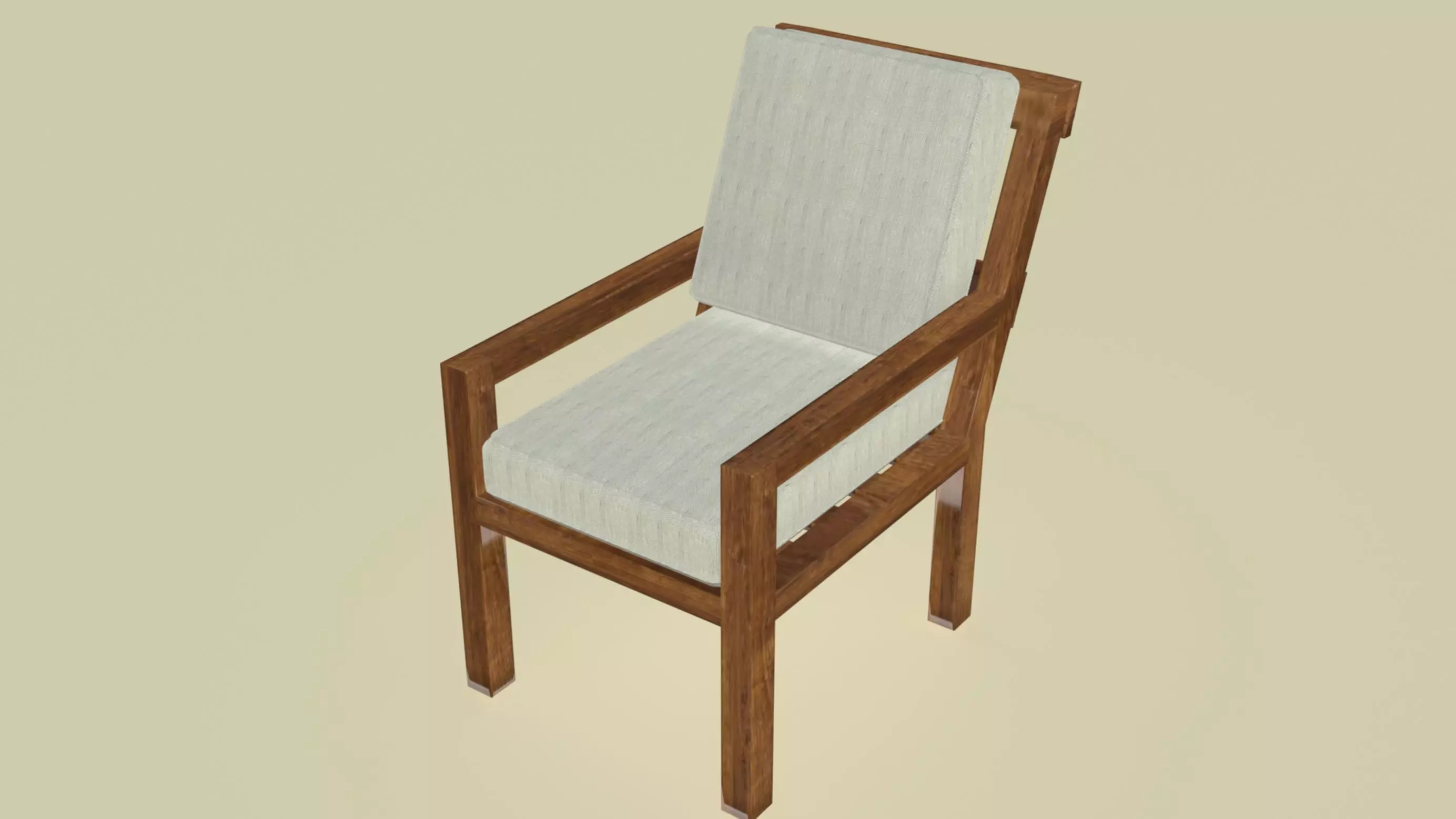Bondi Teak Launch Chair Low-poly 3D model