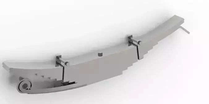 Heavy-Duty Leaf Spring HK-2 for Robust Vehicles Low-poly 3D model