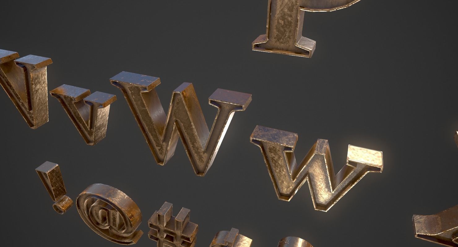 English Letters - Bronze Low-poly 3D model_12