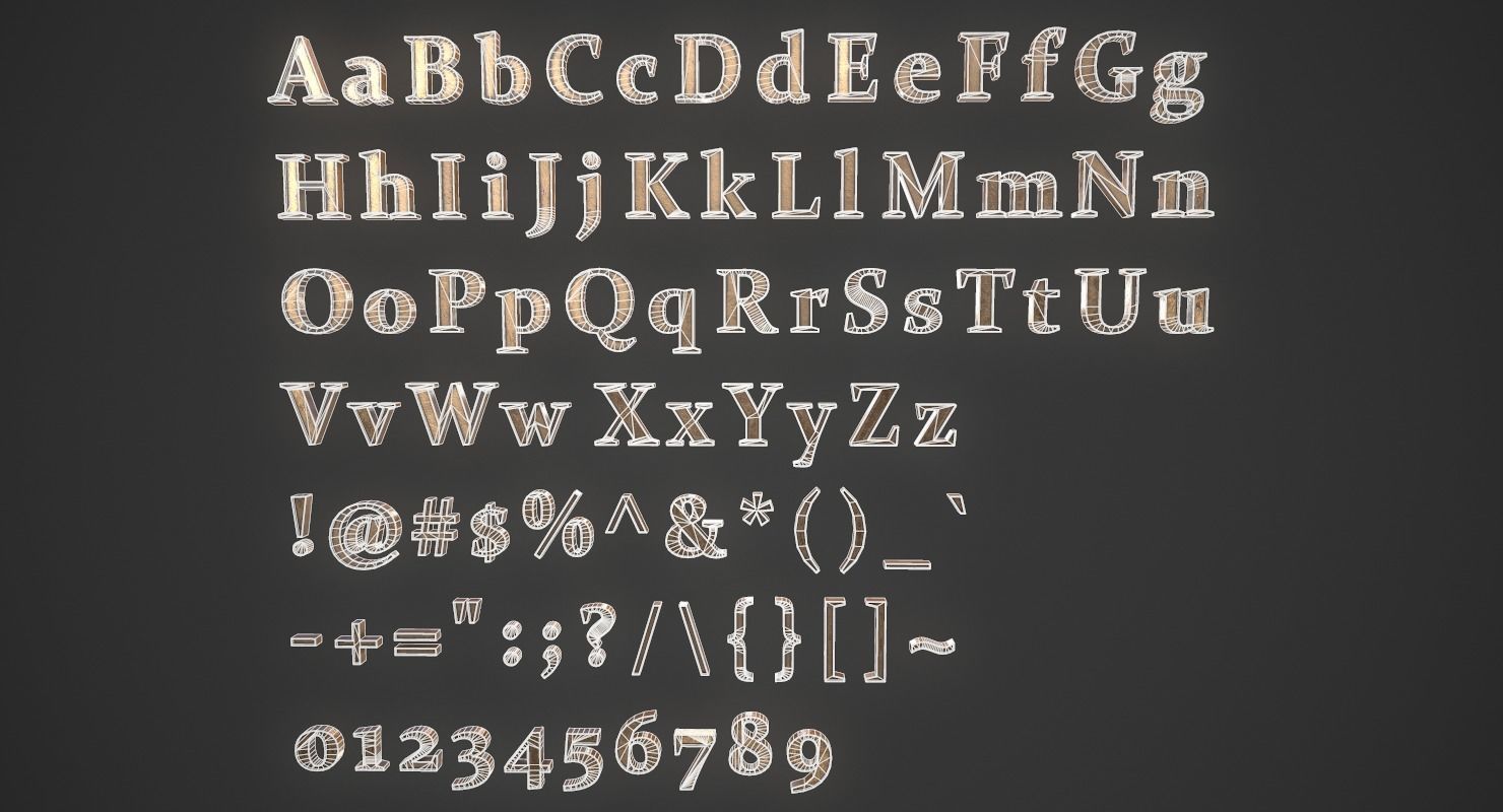English Letters - Bronze Low-poly 3D model_16