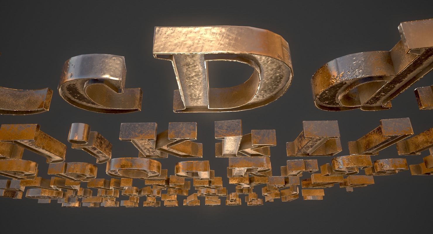 English Letters - Bronze Low-poly 3D model_10