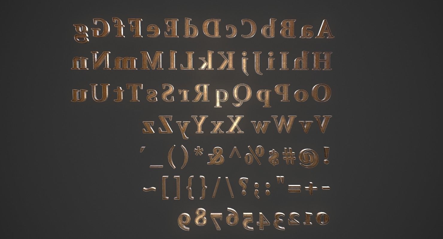 English Letters - Bronze Low-poly 3D model_9