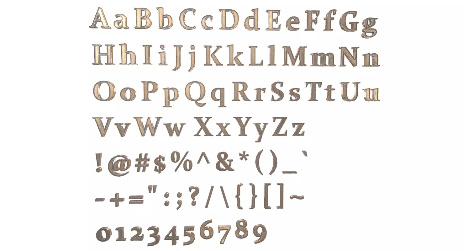 English Letters - Bronze Low-poly 3D model_0