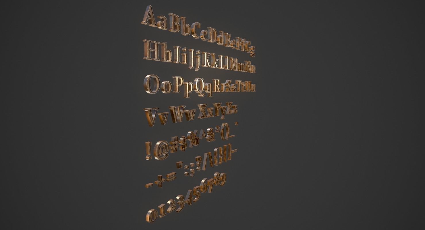 English Letters - Bronze Low-poly 3D model_8