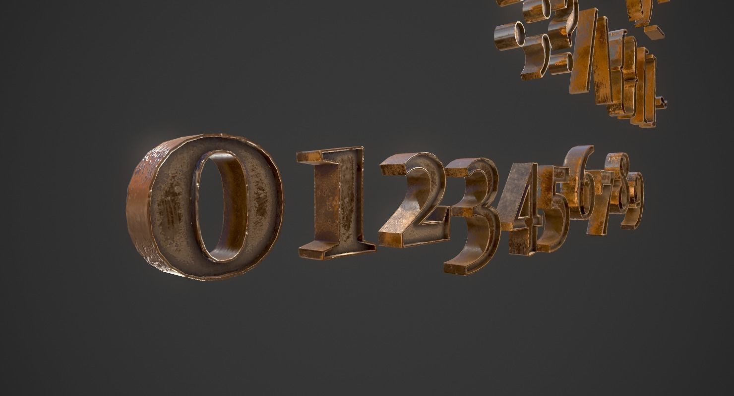 English Letters - Bronze Low-poly 3D model_6