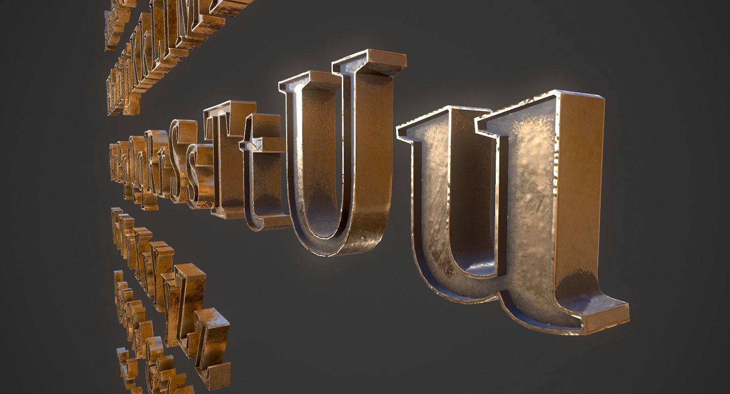 English Letters - Bronze Low-poly 3D model_7