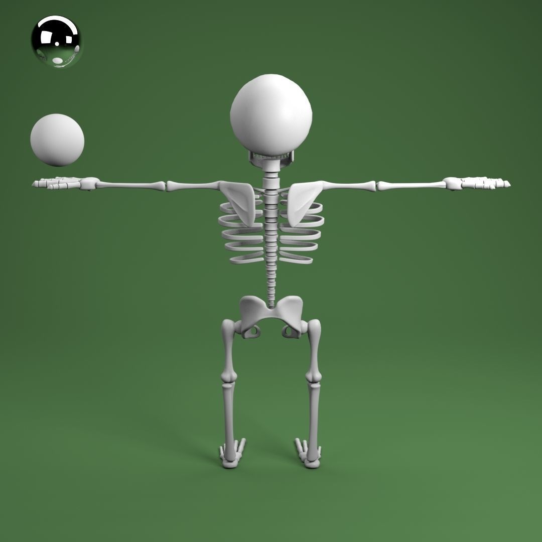 cartoon skeleton 3D model_1
