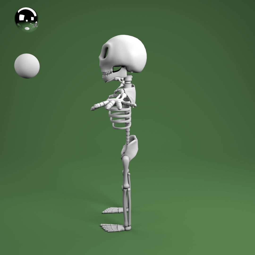 cartoon skeleton 3D model_2