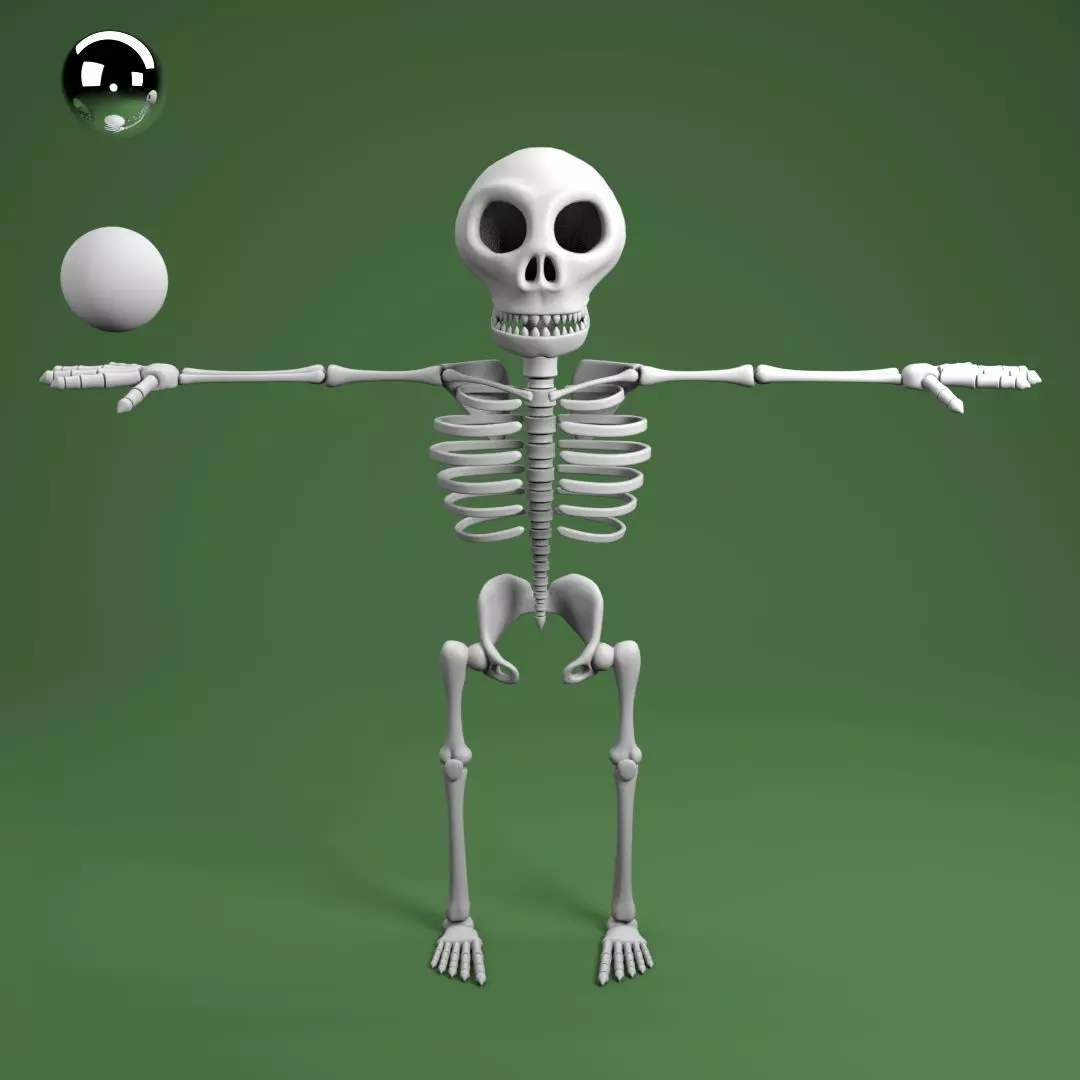 cartoon skeleton 3D model_0