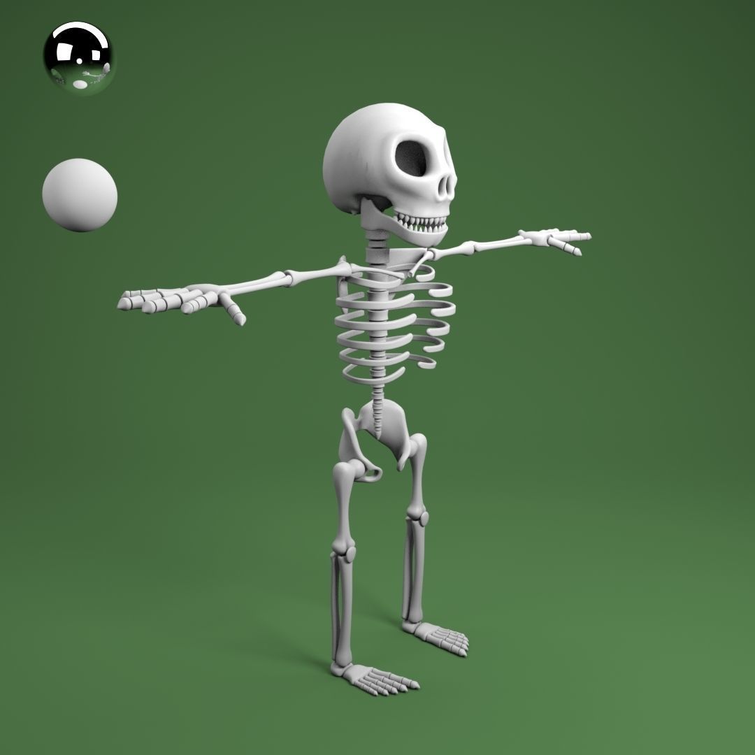 cartoon skeleton 3D model_3