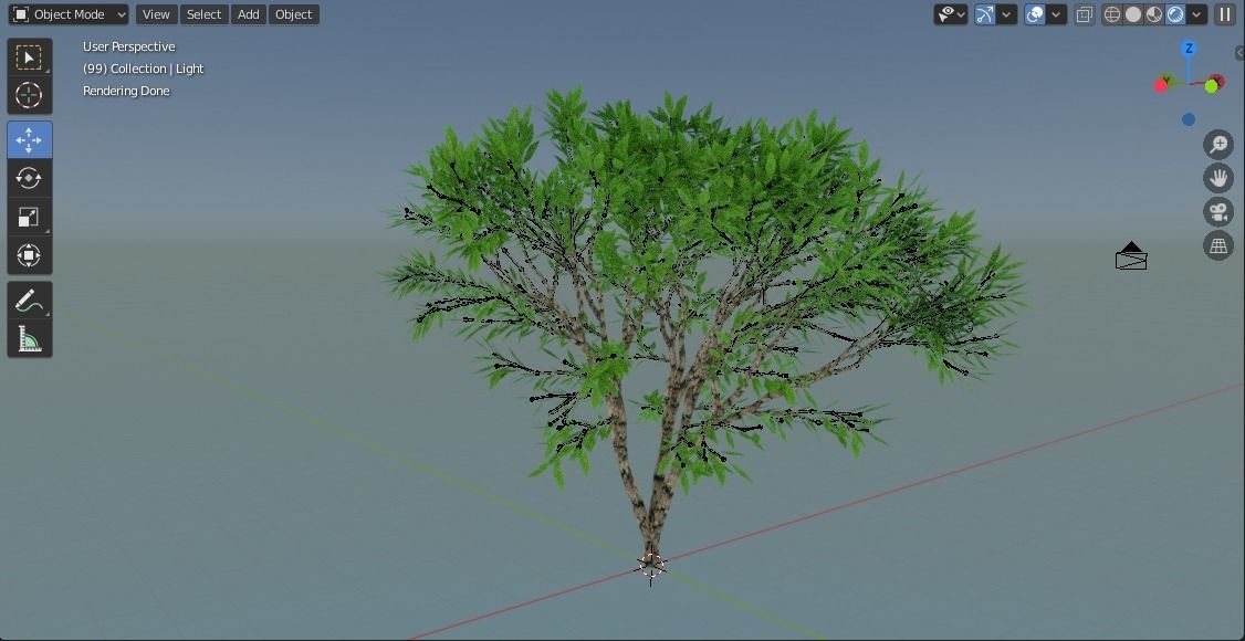 tree2 tree with leaves Free 3D model_2