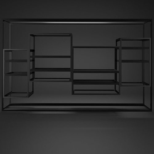 Modern and stylish shelf Low-poly 3D model