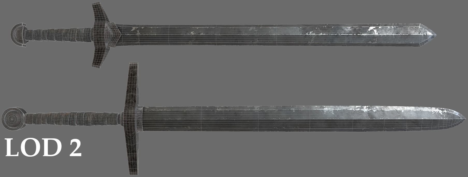 Next Gen AAA Generic Medieval Swords Set Free low-poly 3D model_6