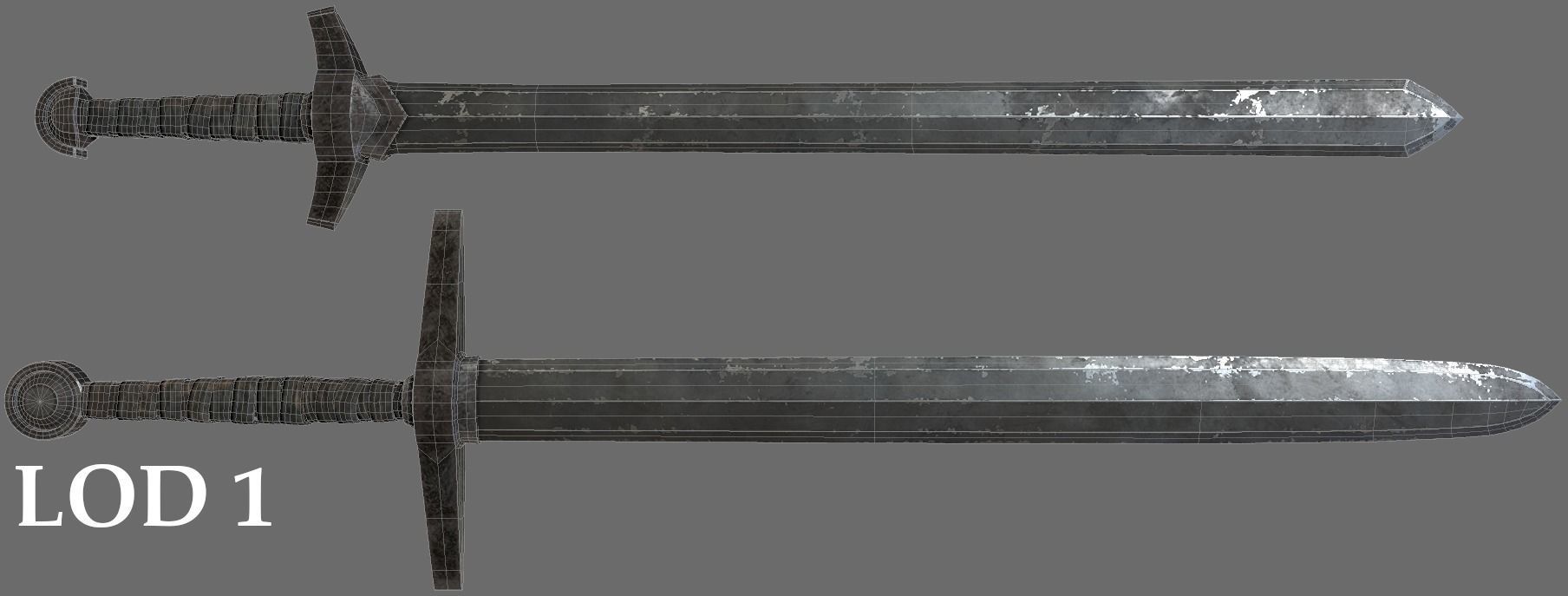 Next Gen AAA Generic Medieval Swords Set Free low-poly 3D model_5
