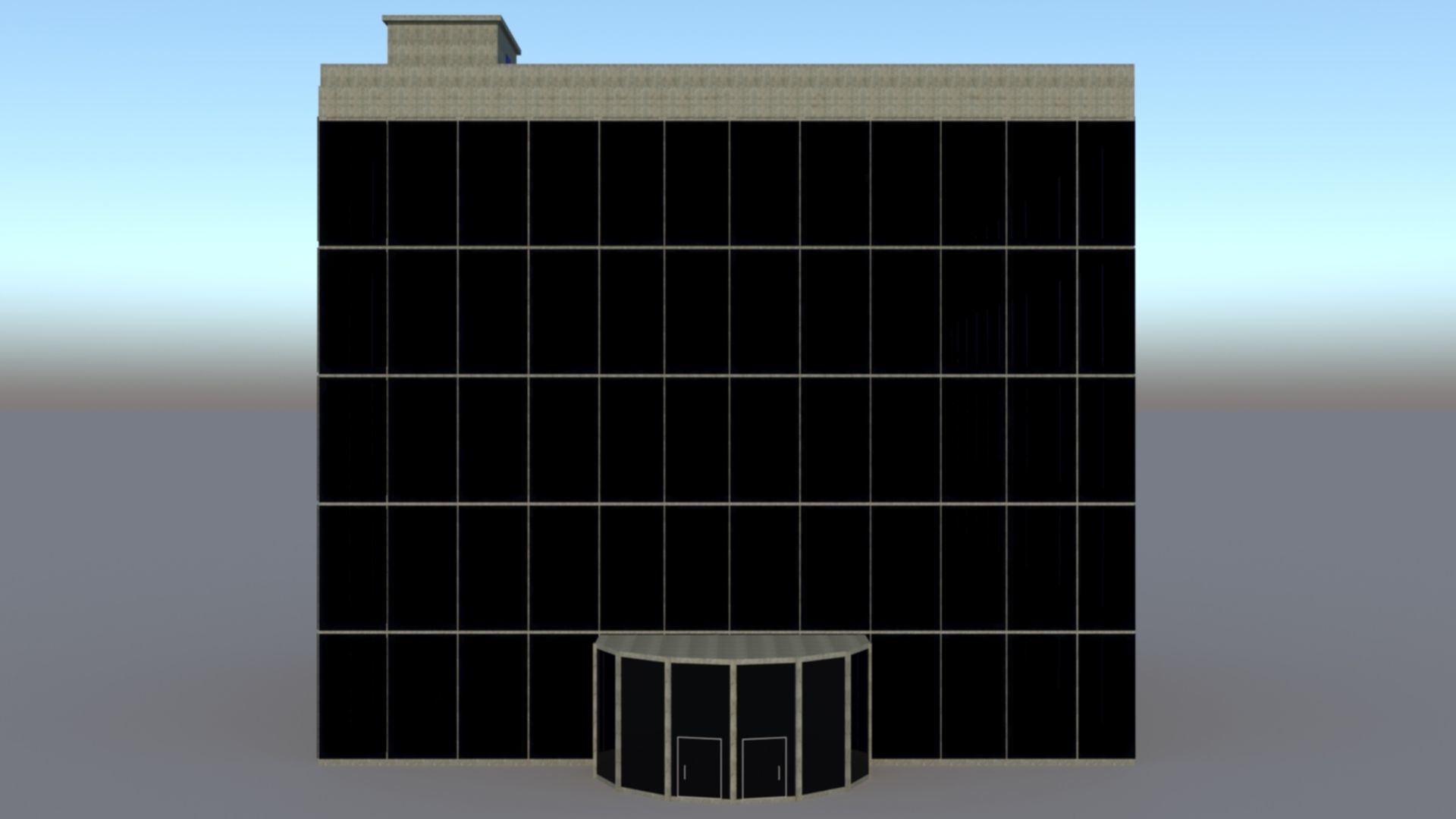 5 storey Glass Building 3D model_5