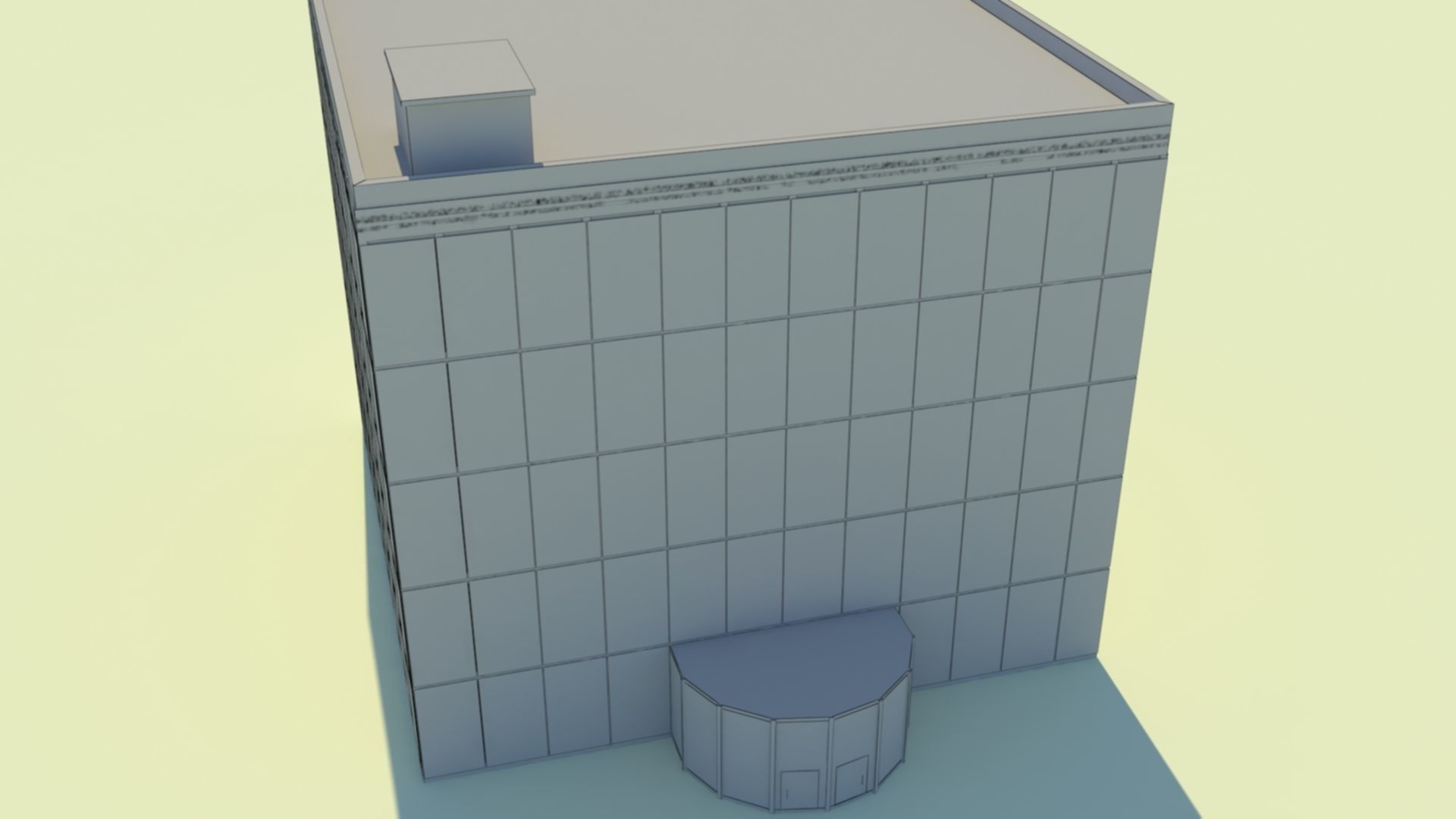 5 storey Glass Building 3D model_12