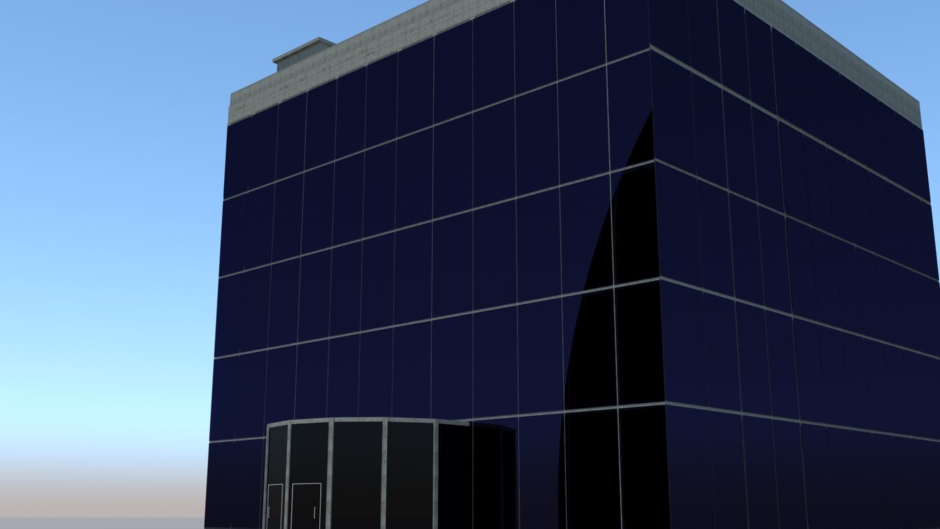 5 storey Glass Building 3D model_3