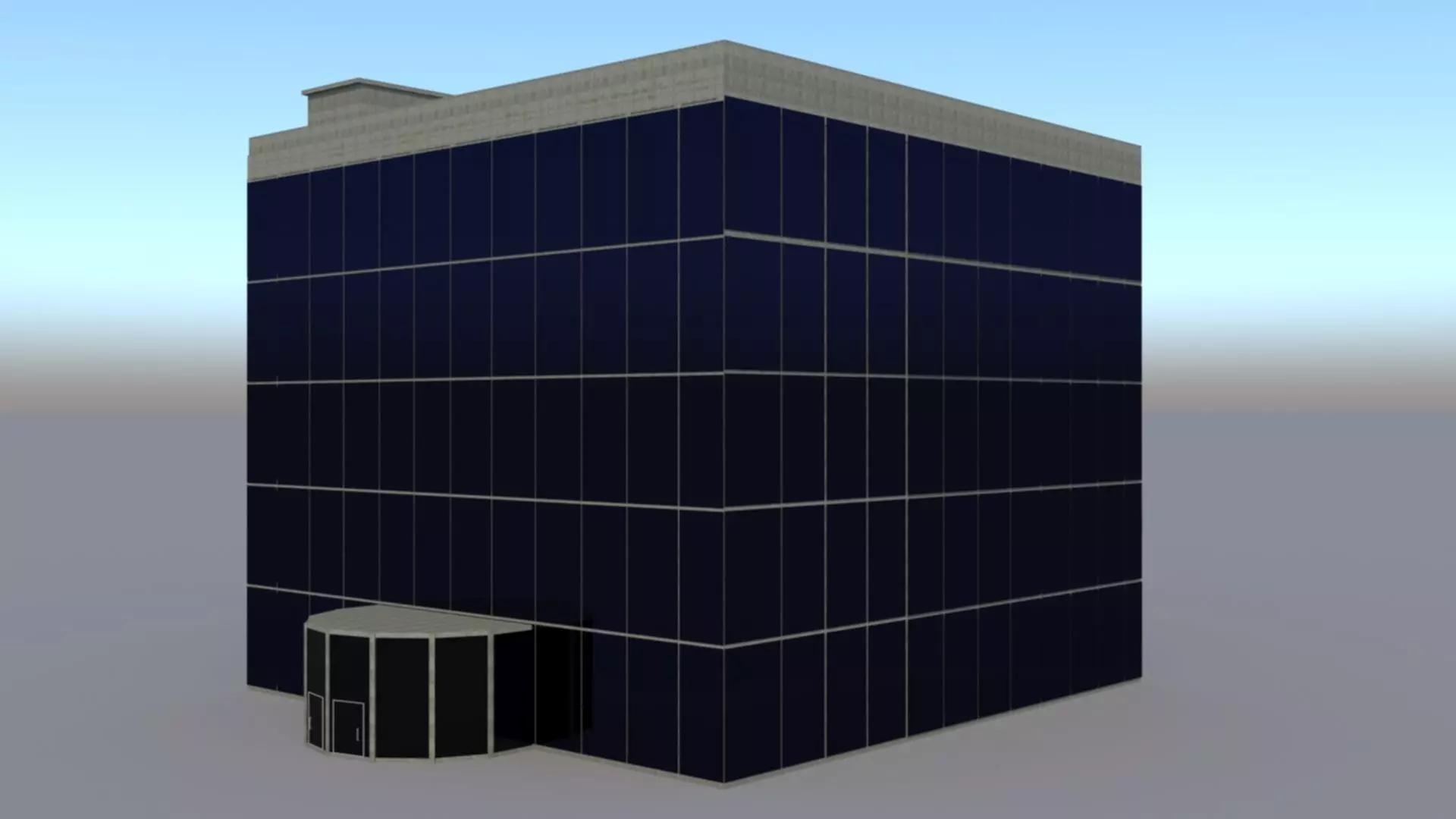 5 storey Glass Building 3D model_0