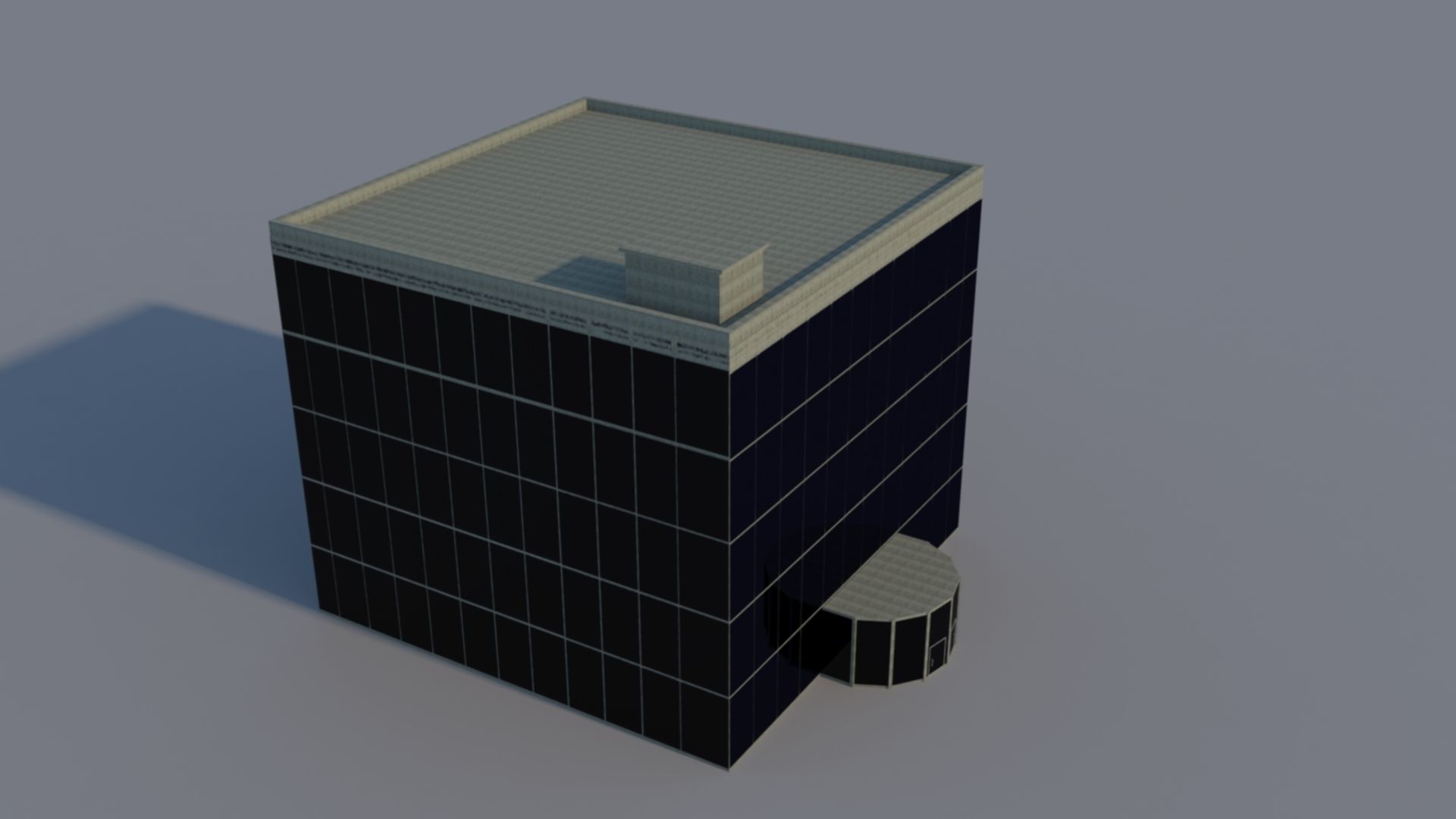 5 storey Glass Building 3D model_2