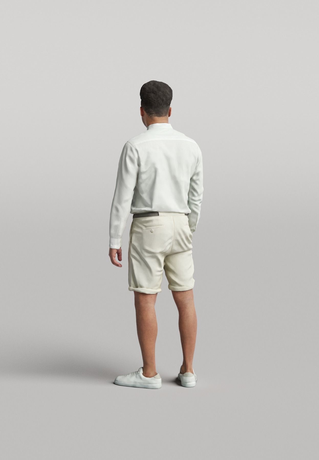 Humano Black man standing and looking 0515 3D model_2