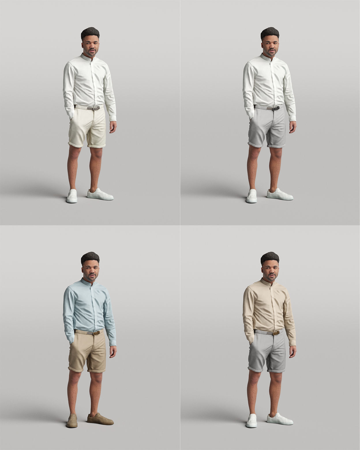 Humano Black man standing and looking 0515 3D model_4