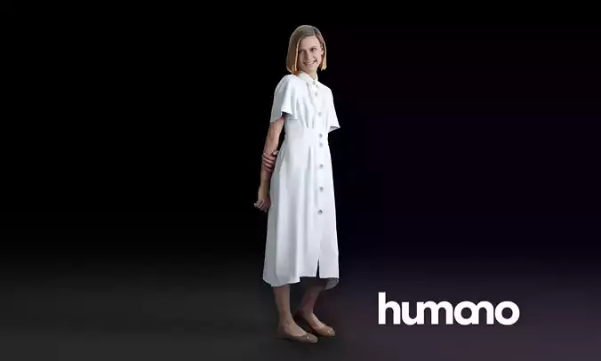 Humano Woman standing and looking  0516 3D model