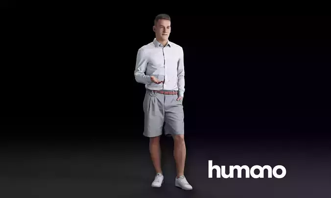 Humano Man standing and looking 0517 3D model