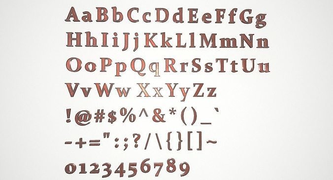 English Letters - Copper Red Low-poly 3D model