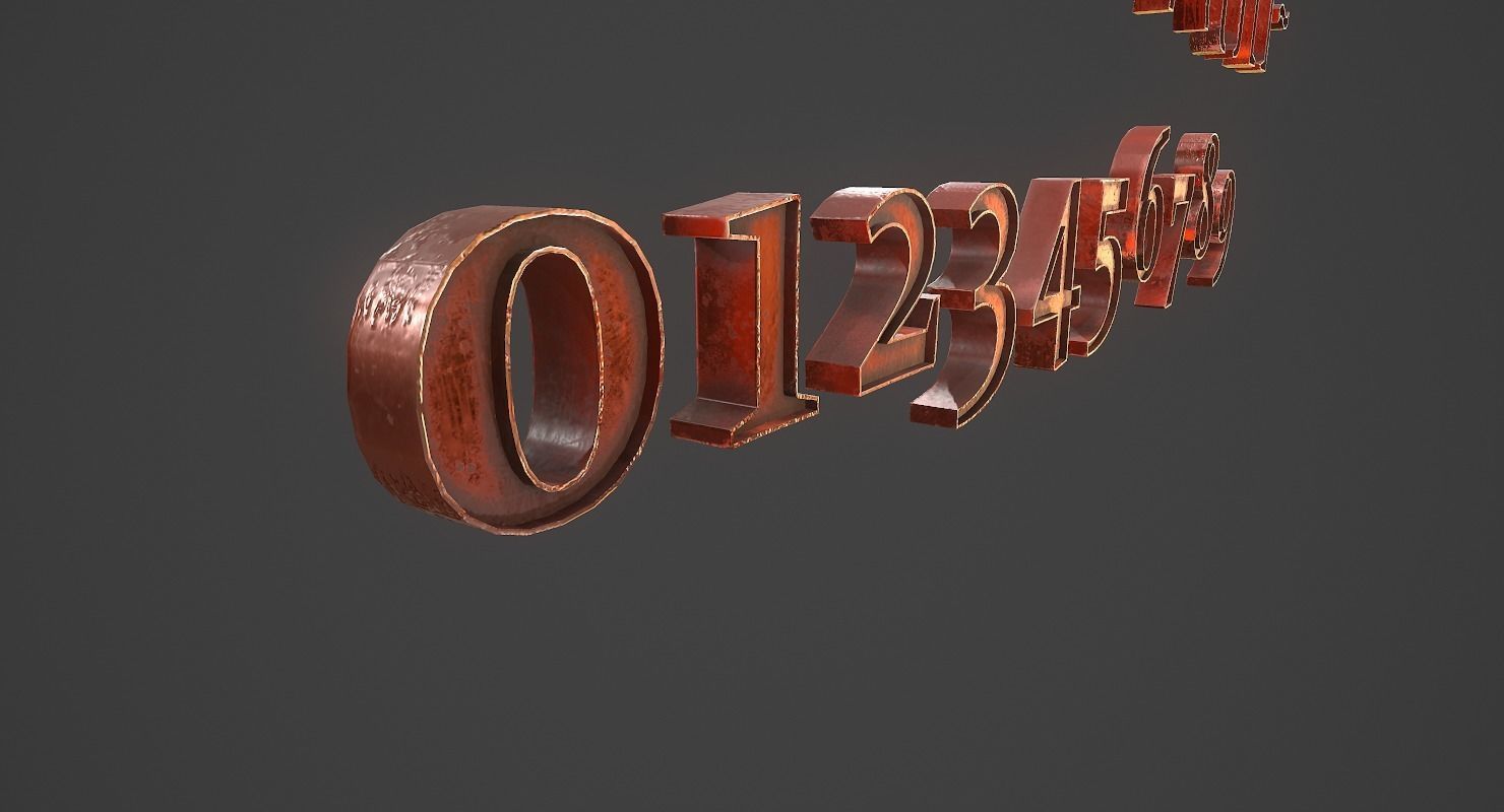English Letters - Copper Red Low-poly 3D model_11
