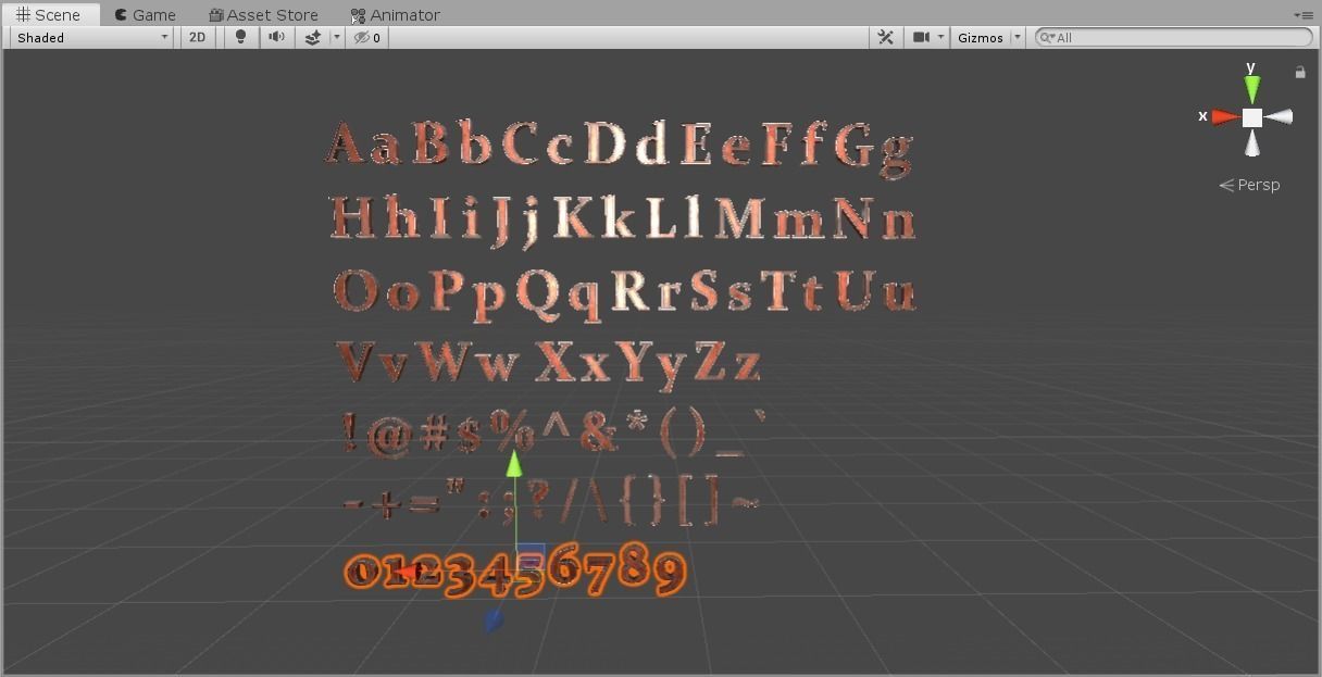 English Letters - Copper Red Low-poly 3D model_26